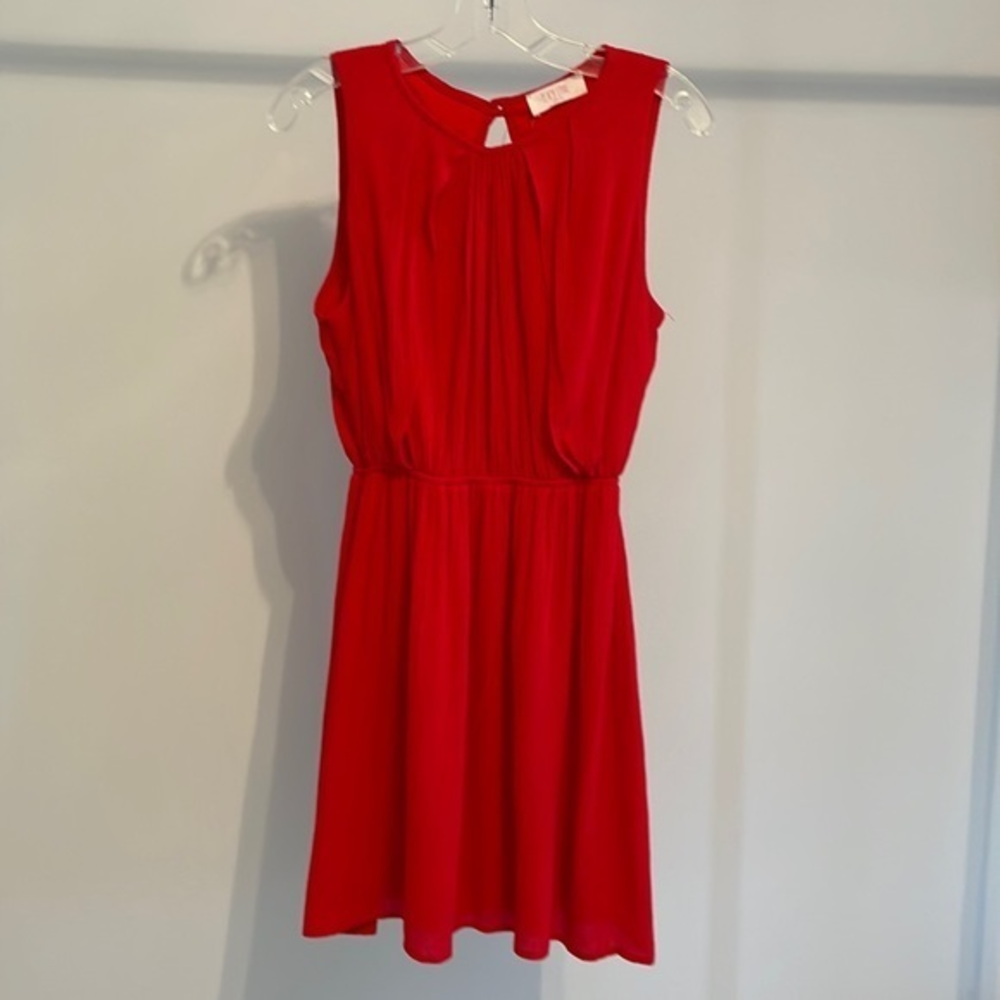 Peach Love California Red Sleeveless‎ Pleated Keyhole Mini Dress Mens Womens